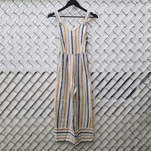 Japna sleeveless striped straight leg jumpsuit S
